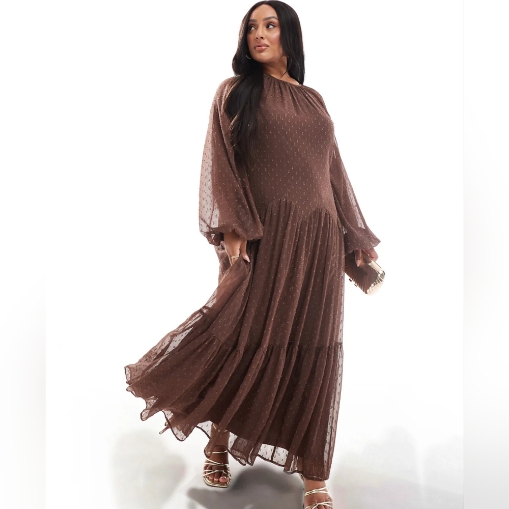 Elegant Brown Maxi Dress